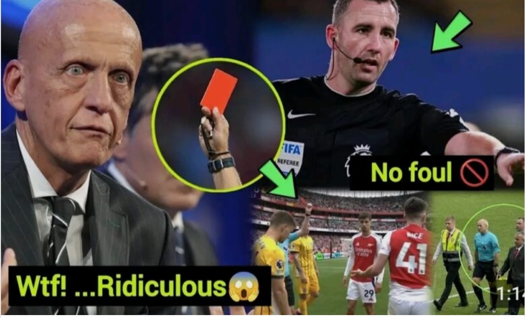 Read more about the article PGMOL’s final decision on Declan Rice Red has been revealed, with the referee facing penalty for the costly error and the Brighton goal being cancelled. With today’s decision, Arsenal might now lead the group