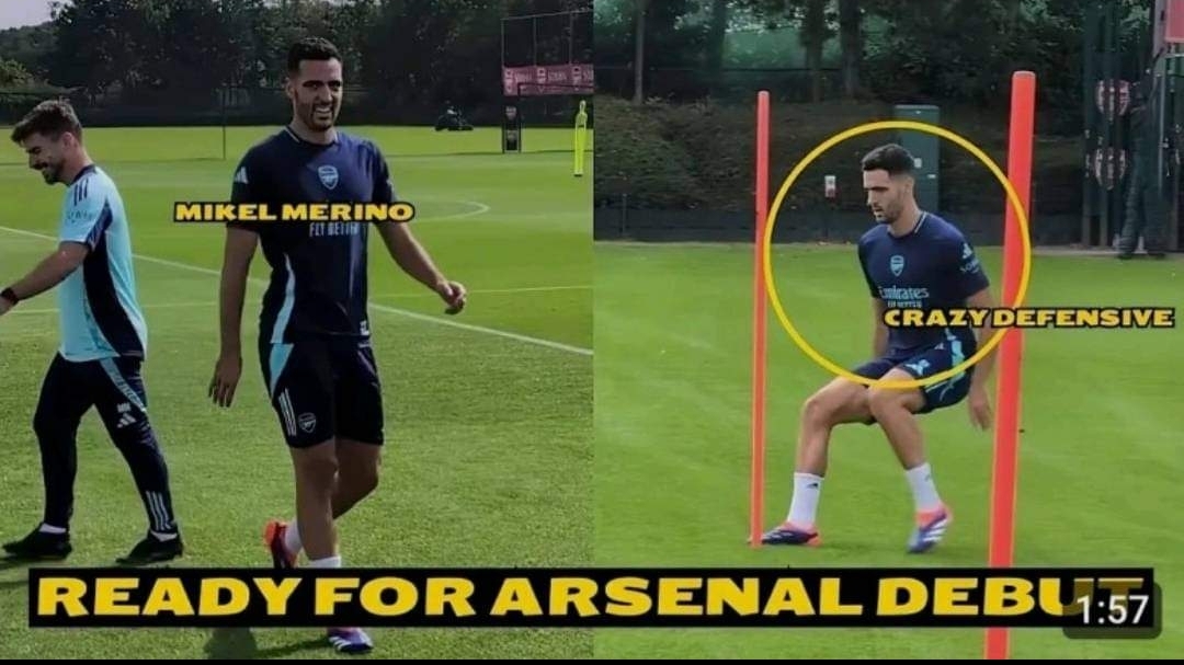 You are currently viewing Mikel Merino is back in Arsenal training to face Tottenham following Declan Rice’s red card. Congratulations, Arsenal fans.