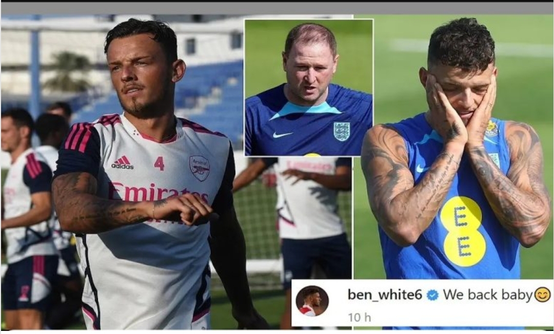 Read more about the article Ben White, an England player, reversed his decision after receiving an urgent phone call that caused the Arsenal player to cry with happiness.