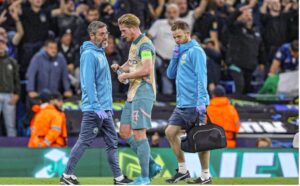 MANCHESTER CITY CAPTAIN DE BRUYNE WAS SUBSTITUTED WITH AN INJURY AGAINST INTER MILAN ON WEDNESDAY (IMAGE CREDIT: GETTY IMAGES)